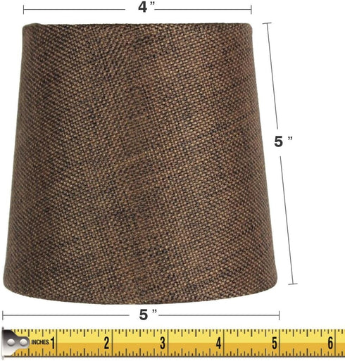 5x6x5 Chocolate Burlap Drum Chandelier Clip-On Lampshade - Perfect for chandeliers, foyer lights, and wall sconces