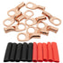 10PCS 8 AWG-3/8 Wire Lugs, Copper Terminal Connectors, Marine Grade Ring Terminals with 10pcs 3:1 Heat Shrink Tubing