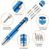 8 in 1 Mini Pocket Pen Screwdriver Set, CR-V Multi-Function Magnetic Screw Driver with Phillips and Flat Head Bits, Blue