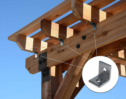 DBC-H38-10 3/8 250 lbs; 10 Pack Highcraft Heavy Duty Shelf Brackets; L Corner Brace for in. Diameter Bolt or Threaded