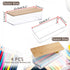 4 Pack BTSKY Clear Pencil Box with Bamboo Lids, Stackable Office Supplies Storage Containers, Hard Plastic Pencil Case