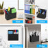 Magnetic Pen Holder, 2 Pack Magnetic Dry Erase Marker Holder for Refrigerator, Locker, Office (Black)
