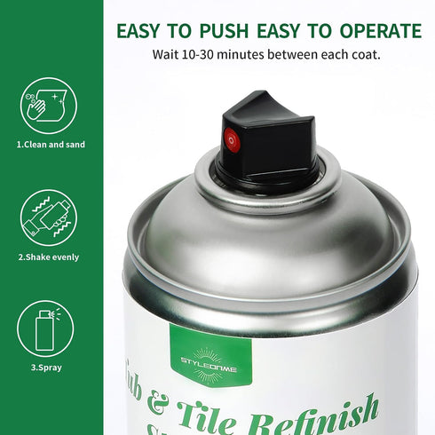 450ml 2 pack, Countertop styleonme Tub and Tile Spray Paint White, * Diy Paint kit, Suitable for Ceramic, Porcelain