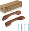 Lafoy 3.75 Inch (96mm) Hole Centers Solid Walnut Wood Cabinet Handle, Brown