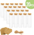 20 Pcs 60ml Flat Test Tubes with Cork Stoppers for Candy Storage, Plant, Party