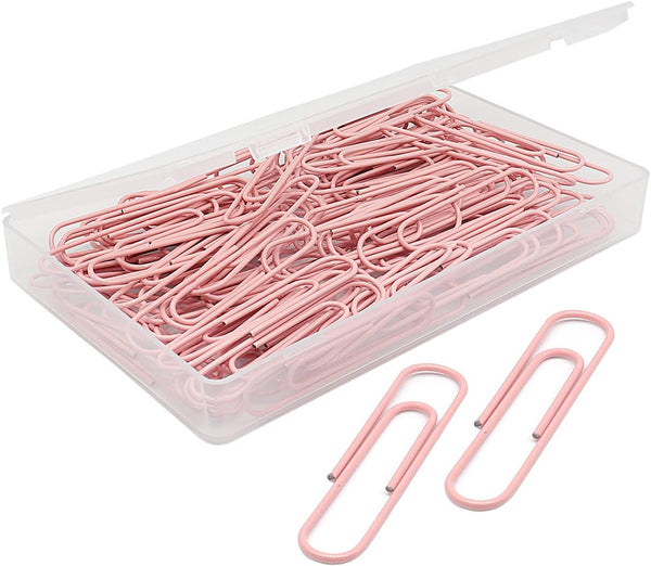 Large Jumbo Paper Clips, 50mm 2 Inches, Smooth, 100 Pcs/Box in Light Pink