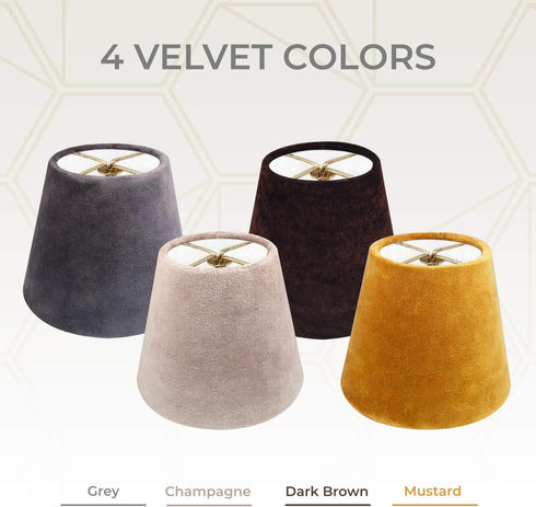 CS-1104-6BR 4 6 5.5, Royal Designs, Inc. Velvet Empire Chandelier Shade, x x Brown