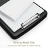 Piasoenc Clipboard with Storage, 8.5 x 11 Organization Box with Pen Holder, Black Folio & Side-Opening