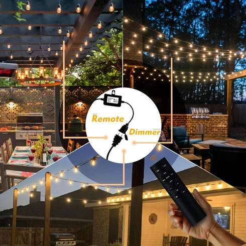 120W(Max) Dimmer 100FT Remote Timer Function Plug in for All Outdoor String Lights, Patio Lights, Led Lamp, Lamp