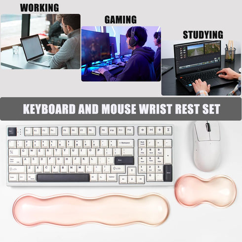 Set 60%/68%/75%, Gel Keyboard and Mouse Wrist Rest Clear Orange Wrist Rest for Computer Keyboard Keyboard Cushion