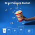 Fit Meal Prep 25 Pack Classic Paper Popcorn Buckets - 32 Oz Disposable Grease Resistant Bowls for Movie Night