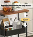 Mamba Travel 3-Tier 30in 2 Rolling Kitchen Cart - Lightweight Storage Cart with Solid Wood Tabletop & Lockable Wheels