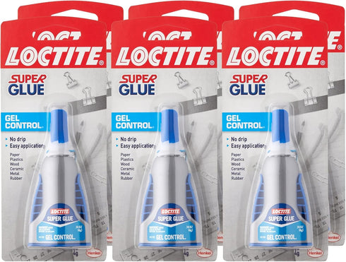 Loctite Super Glue Gel Control, Clear, 0.14 fl oz Bottle, 6 Pack - Superglue for Crafts, Plastic, Wood, Metal, Quick Dry