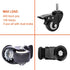 2" Stem Caster Wheels with Safety Dual Locking, 600Lbs Heavy Duty, No Noise Swivel Casters, Set of 4
