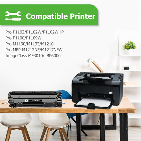 Aztech Compatible Toner Cartridge for HP CE285A 85A CE285 Laserjet Pro P1102W M1212nf M1217nfw (Black, 2-Pack)