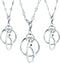 Tatuo 3 Pieces Women Strong Chain Lanyard Necklace for ID Badge Holder and Keys (Silver)