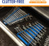 Protoco 3021 Standard Wrench Rack, 15 Piece Magnetic Tool Organizer for Tool Box or Wall