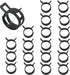 20 Pcs 0.86 Inch ID Spring Band Type Clamps, 22mm Fuel Hose Clamps Fasteners, Black Spring Hose Clip