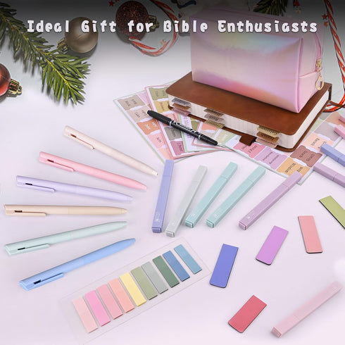 NIGHTNOOK 12 6 90 Set Bible Journaling Kit, Include Bible Highlighters and Pens No Bleed, Laminated Bible Tabs