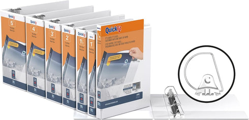 QuickFit View Binder, 5/8 Inch, Round Ring, White (88000)