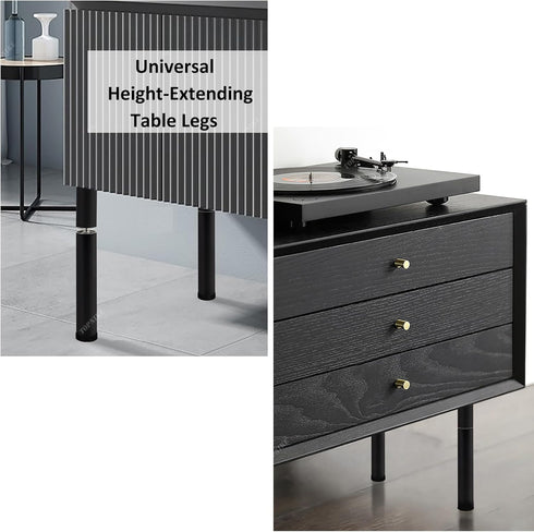 Generic 4Pcs M6/M8/M10 (Size:6cm(2inch),Color:Black-M8) Metal Furniture Legs, Adjustable Height Sofa Replacement