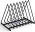 Fun storage Triangle Desk File Organizer, 7 Slots Metal File Sorter Magazine Holder Document