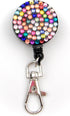 Rhinestone Bling Lanyard Crystal Badge Reel + Card Holder for Business ID (Colorful)