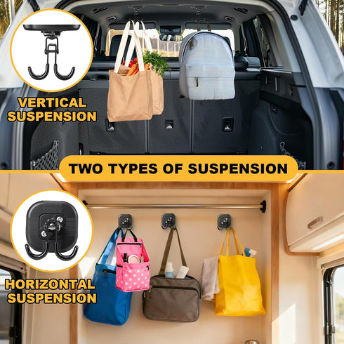 360 2 Pack Large Swivel Magnetic Hooks Heavy Duty for Hanging with Rotation, Non-Scratch Strong Magnet Organizer Holder