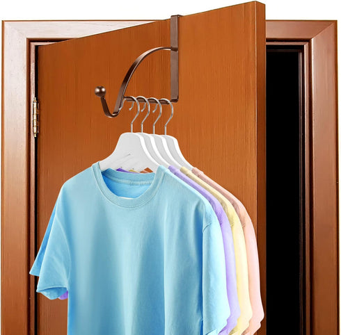 4 Pieces Over The Door Hooks Hanger Multi Hanging Storage Organizers for Coats Clothes Hoodies Hats Scarves Purses Keys