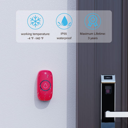 SECRUI Wireless Doorbells for Home, Classrooms, Apartments, Easy to Use, Adjustable Volume, 58 Chimes