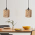 Bulb, 4*AA (2) Battery Operated Chandelier, Battery Hanging Pendant Light, Rattan Lights with Warm White Battery