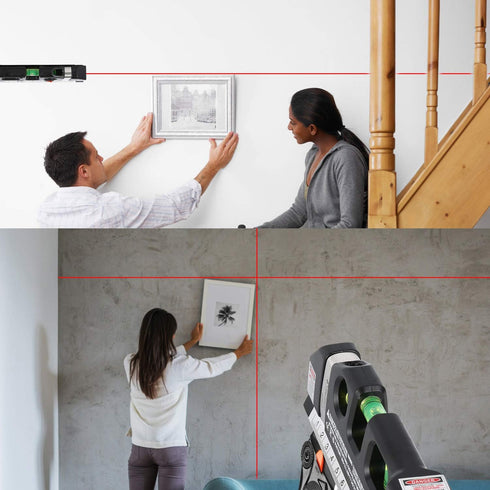 Laser Level Tool, Multipurpose Laser Level Kit with Standard Cross Line Laser and Metric Rulers by QPEUIM