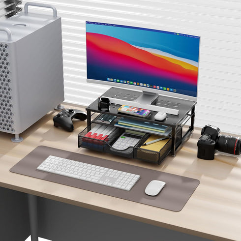 gianotter Computer Monitor Stand Riser, Desk Organizers and Accessories with Drawer, Office Desk Accessories