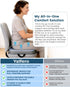 Yalfero Tailbone Gel Enhanced Travel Airplane Seat Cushion for Long Flights, Waterproof Stadium Portable Memory Foam
