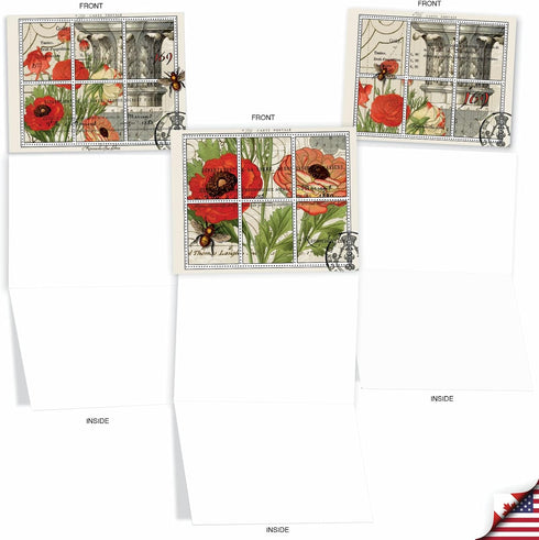 The Best Card Company - 10 Retro Blank Cards with Envelopes, 4 x 5.12 Inch, Vintage Note Cards
