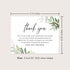 5.5x4.25 Folded Sympathy Thank You Cards - Greenery and Leaves Design, Personalized Memorial Notes, Custom Name Funeral