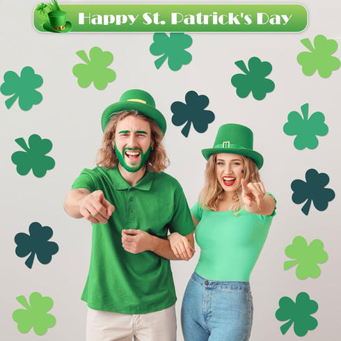 MixTeach 360 Pcs St. Patrick's Day Shamrocks Cutouts, 4 Inch Paper Clover Cut-Outs for Irish Party Kids School Craft
