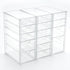 Prsildan Acrylic Drawer Organizer Set of 3 with 15 Drawers, Clear Stackable Storage for Makeup, Jewelry, Office