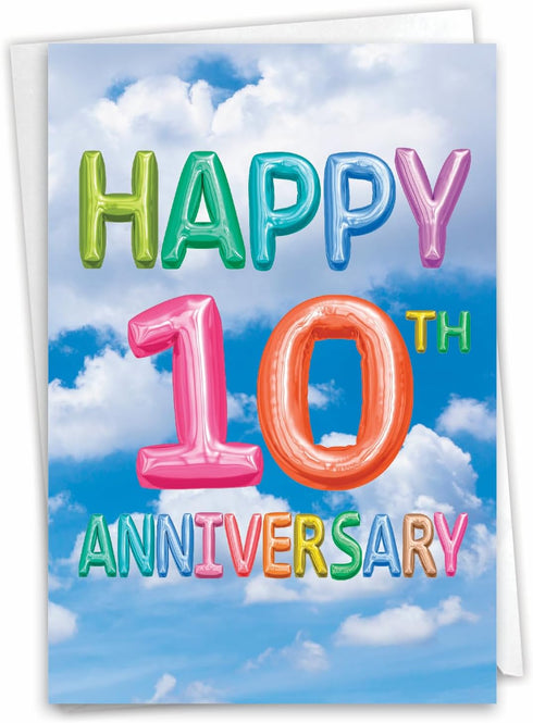 The Best Card Company - 1 Milestone Anniversary Congratulations Notecard with Envelope for Men, Women