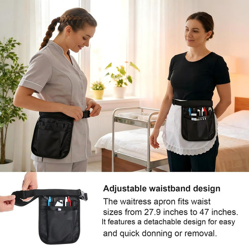 Shinylin Pack Server Apron Waist Pouch with Pocket Restaurant Waitress Accessories Bag Utility Waist for Gardening