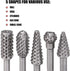 5 PCS Rotary Drill Bit Set for Woodworking - Rasp Wood Carving Bits 1/4 Shank Power Carving Bits Rotary Burr Set