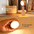 LONRISWAY 2 Pack Dimming, 360 LED Wooden Mushroom Lamp, Rechargeable Battery Operated Portable Cordless Touch Switch