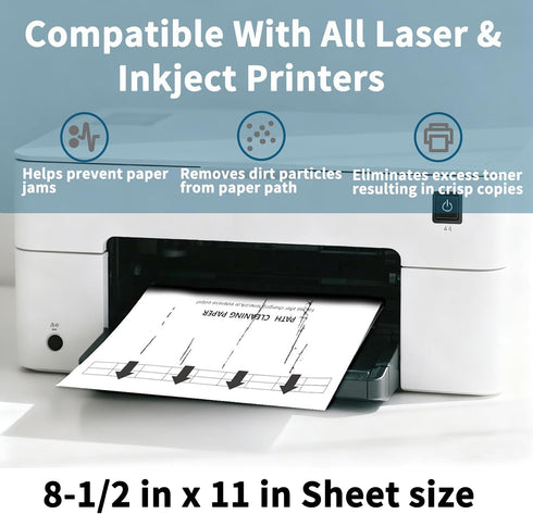 yernoiy 20-Pack-Removes Debris8.5 11 Inches,Thickened Printer Cleaning Sheets Ink, Dust, Dirt & x Design,Durable&Easy