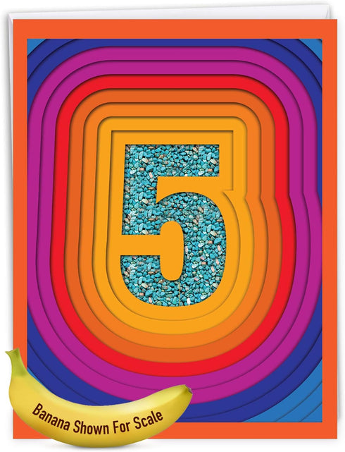 The Best Card Company - 5th Wedding Milestone Anniversary Notecard Jumbo 8.5 x 11 w/Envelope (Not Foil)