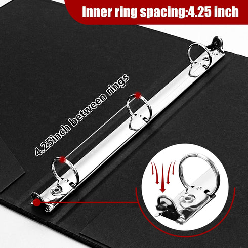 Vienrose 2 Pack 1 Inch Round Ring Binder with Linen Cover, Durable Binder Holds 8.5" x 11" Paper for School & Office
