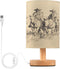 Western Scenery Cowboy Bedside Table Lamp Small Desk Lamps Linen Fabric Shade