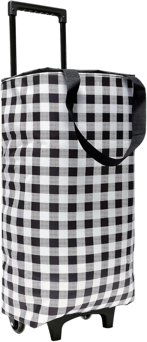 MQXYSDLY Large Foldable Wheeled Shopping cart, Insulated Waterproof Reusable Grocery Bag, Portable Tote