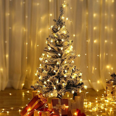 Melostu 10ft/3M 20 Merdeco Star String Lights, LED Plug in String Lights Warm White Fairy Lights