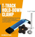 POWERTEC 71168V T-Track Hold Down Clamp, 5-1/2" L x 1-1/8" W, 2 Pack, T Track Clamps for Woodworking