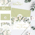 50 Pack Whaline Floral Wedding Thank You Cards Flower with Eucalyptus Leaves Mr & Mrs Thank You Greeting Note Cards